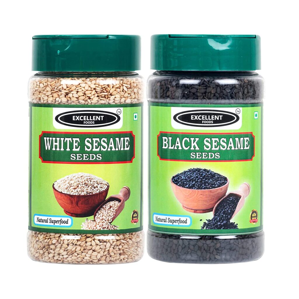 EXCELLENT FOODS - Combo of White Sesame Seeds & Black Sesame Seeds