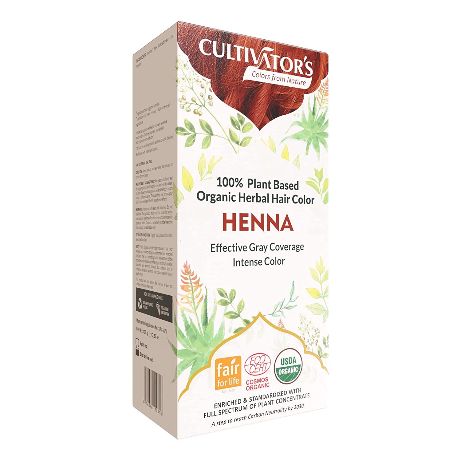 Organic Hair Colour - Henna - 100g